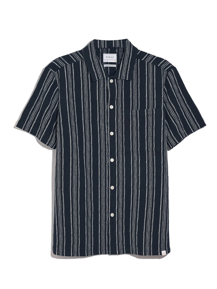 FARAH SIMON SS STRIPE - TRUE NAVY
