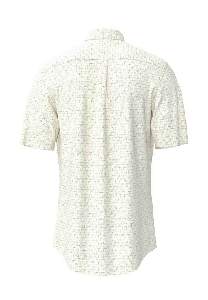 FYNCH HATTON PRINT SS SHIRT - PALE YELLOW