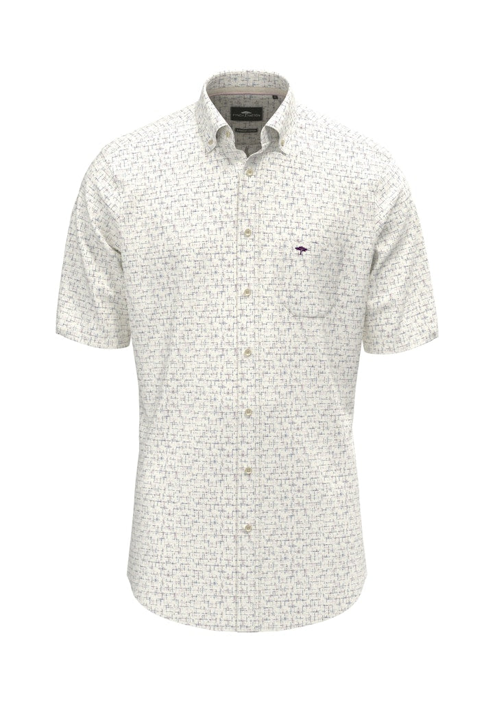FYNCH HATTON PRINT SS SHIRT - MAGNOLIA