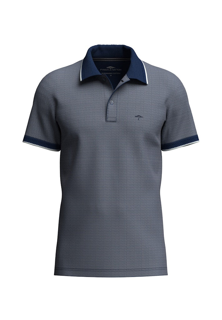 FYNCH HATTON 2 TONE PIQUEE - 672 MIDNIGHT