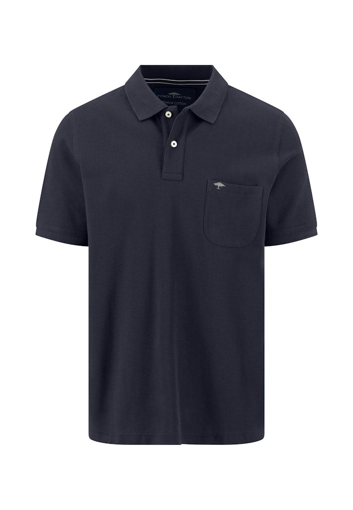 FYNCH HATTON CHEST POCKET POLO - NAVY