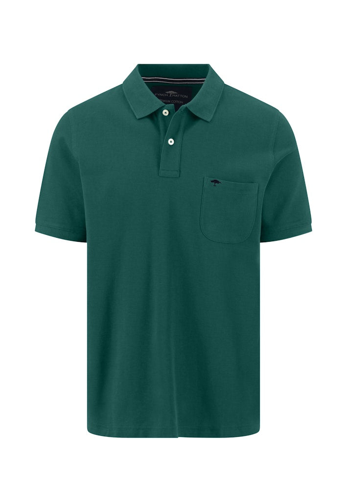 FYNCH HATTON CHEST POCKET POL0 - PINE GREEN