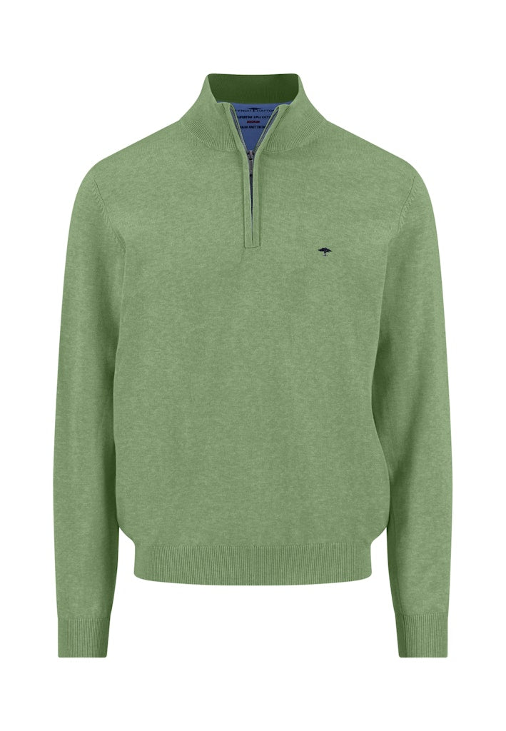 FYNCH HATTON TROYER 1/2 ZIP - AVOCADO