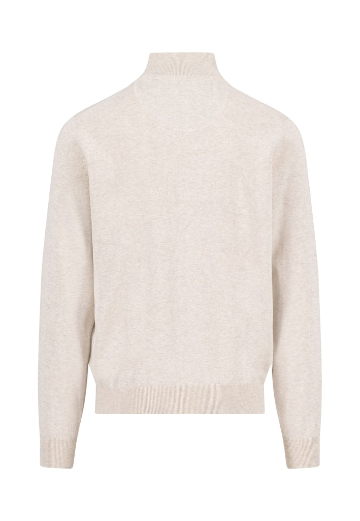 FYNCH HATTON TROYER 1/2 ZIP - OFF WHITE