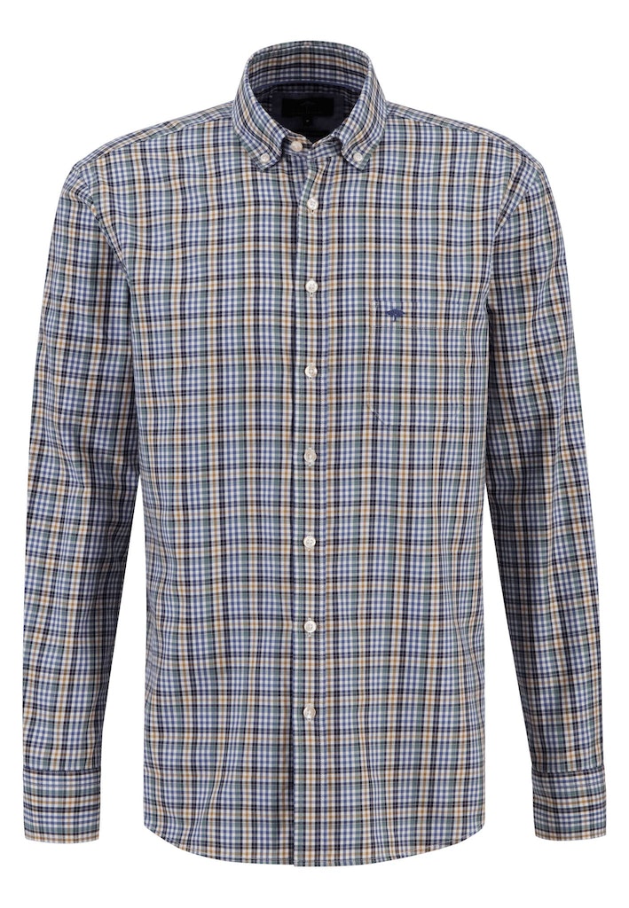 FYNCH-HATTON CHECK SHIRT - SAGE GREEN