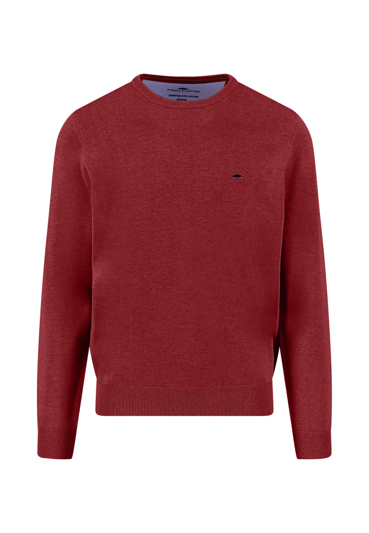 FYNCH HATTON O-NECK - 367 GARNET RED