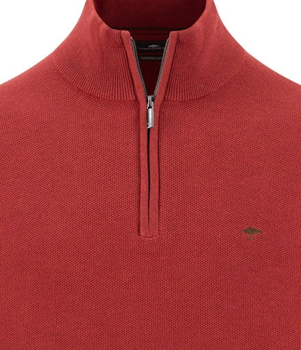 FYNCH HATTON TROYER 1/4 ZIP - 346 BRICK