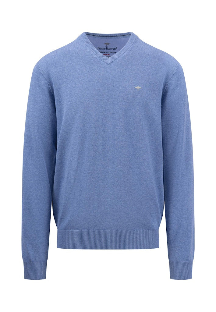 FYNCH HATTON V-NECK - CRYSTAL BLUE