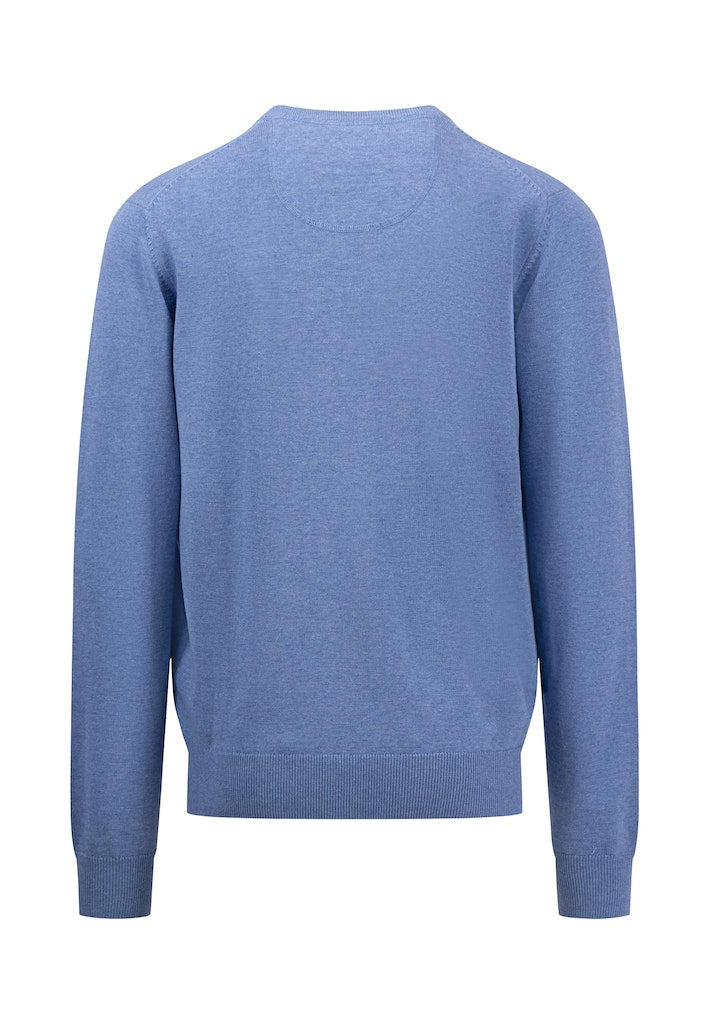 FYNCH HATTON V-NECK - CRYSTAL BLUE