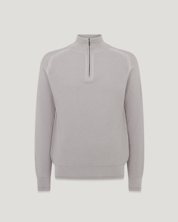 BELSTAFF GUIDE 1/4 ZIP JUMPER - CEMENT GREY