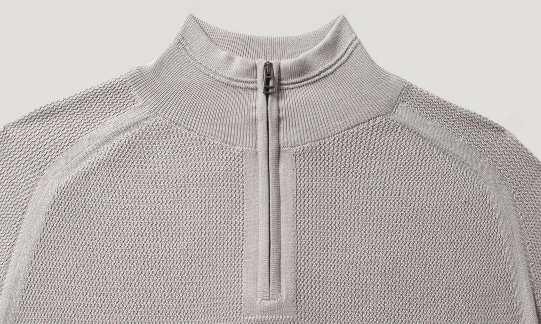 BELSTAFF GUIDE 1/4 ZIP JUMPER - CEMENT GREY