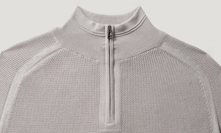 BELSTAFF GUIDE 1/4 ZIP JUMPER - CEMENT GREY
