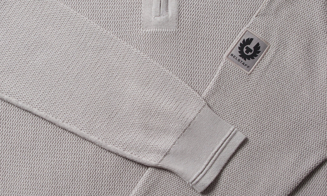 BELSTAFF GUIDE 1/4 ZIP JUMPER - CEMENT GREY