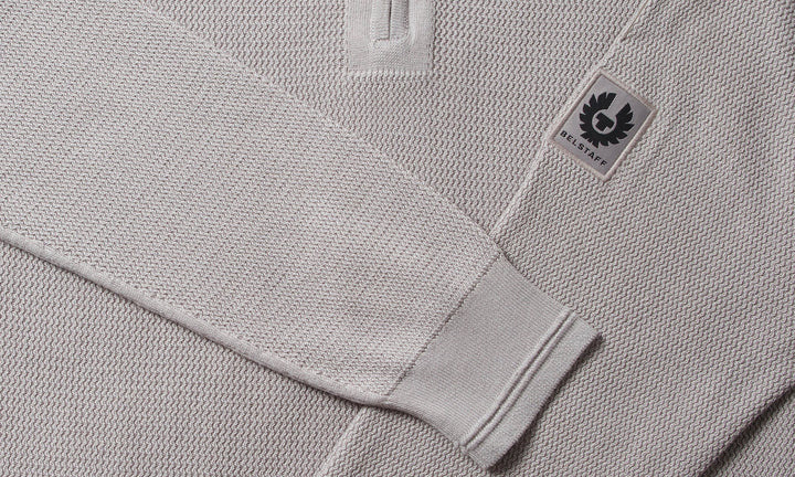 BELSTAFF GUIDE 1/4 ZIP JUMPER - CEMENT GREY