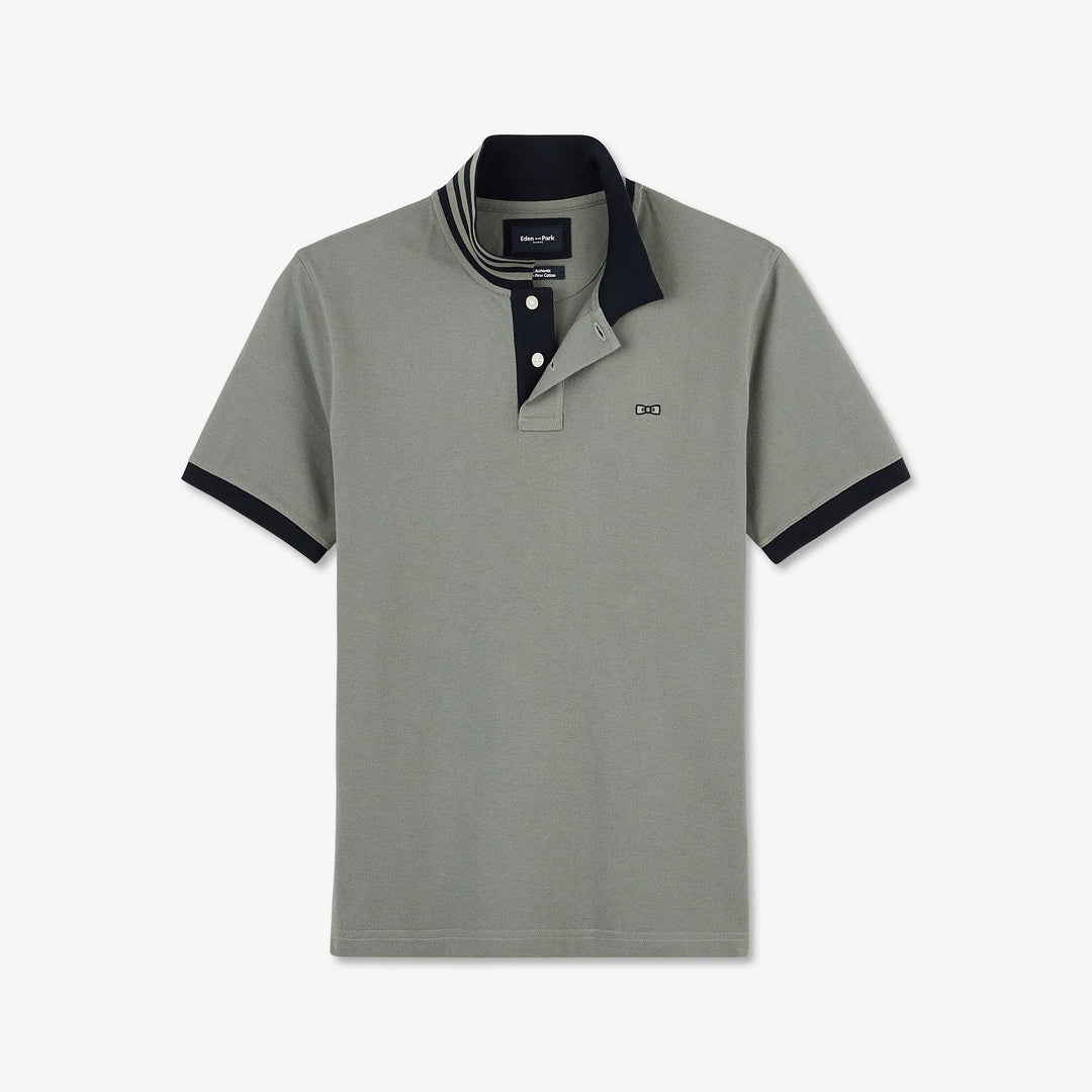 EDEN PARK TIPPED POLO - KHAKI