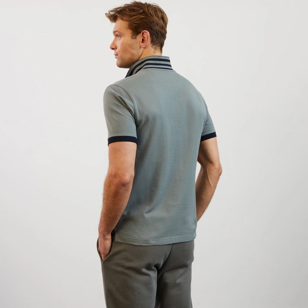 EDEN PARK TIPPED POLO - KHAKI