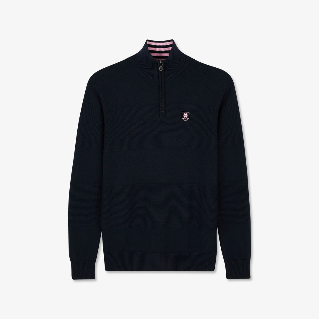 EDEN PARK 1/2 ZIP TEXTURED - NAVY