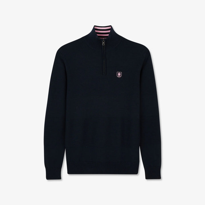 EDEN PARK 1/2 ZIP TEXTURED - NAVY