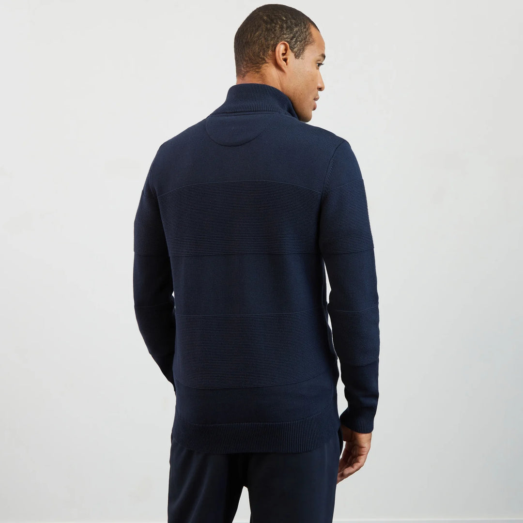 EDEN PARK 1/2 ZIP TEXTURED - NAVY