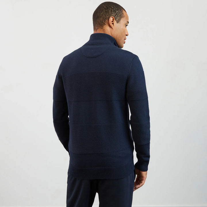 EDEN PARK 1/2 ZIP TEXTURED - NAVY
