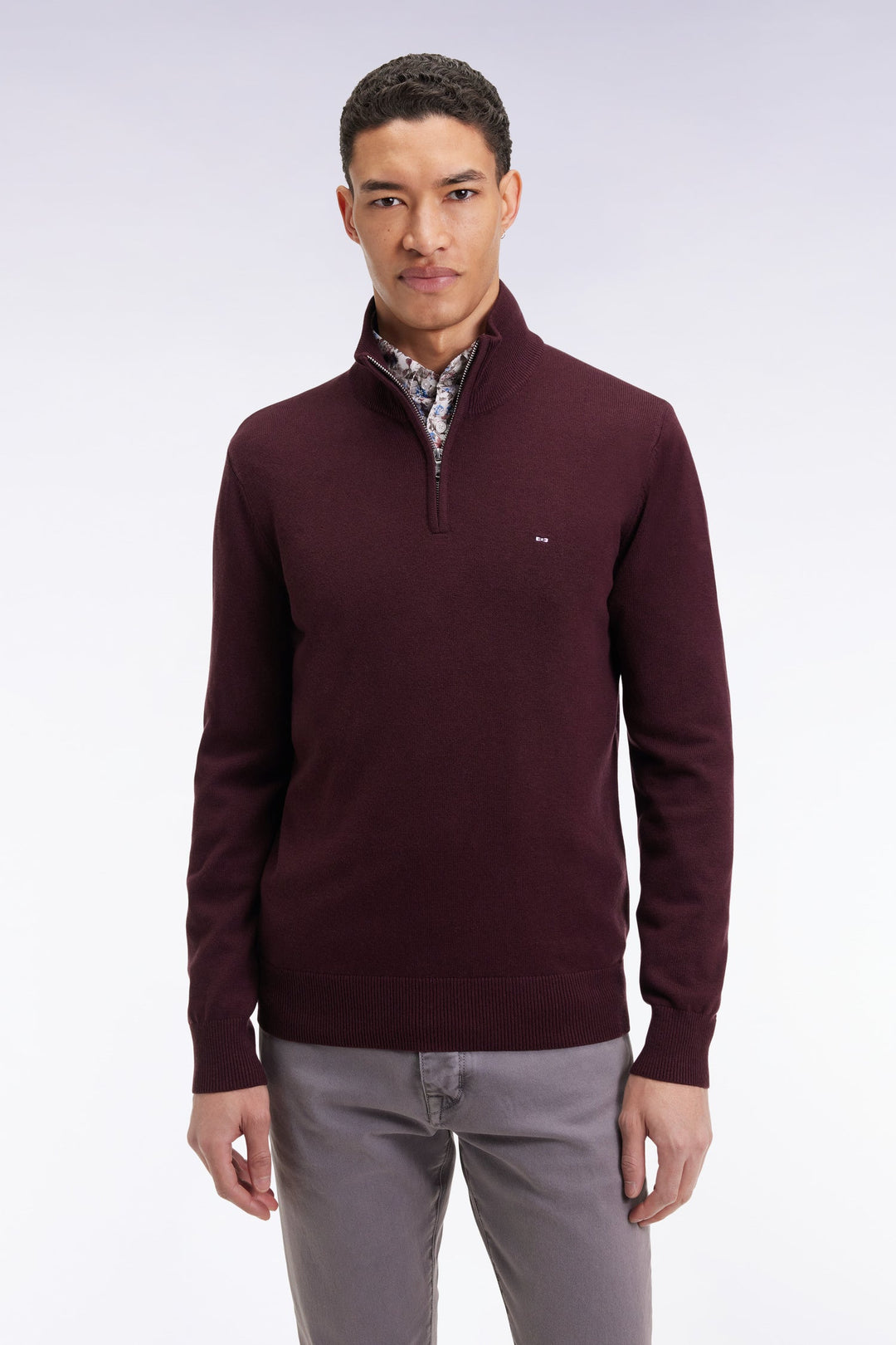 EDEN PARK 1/4 ZIP KNIT - WINE