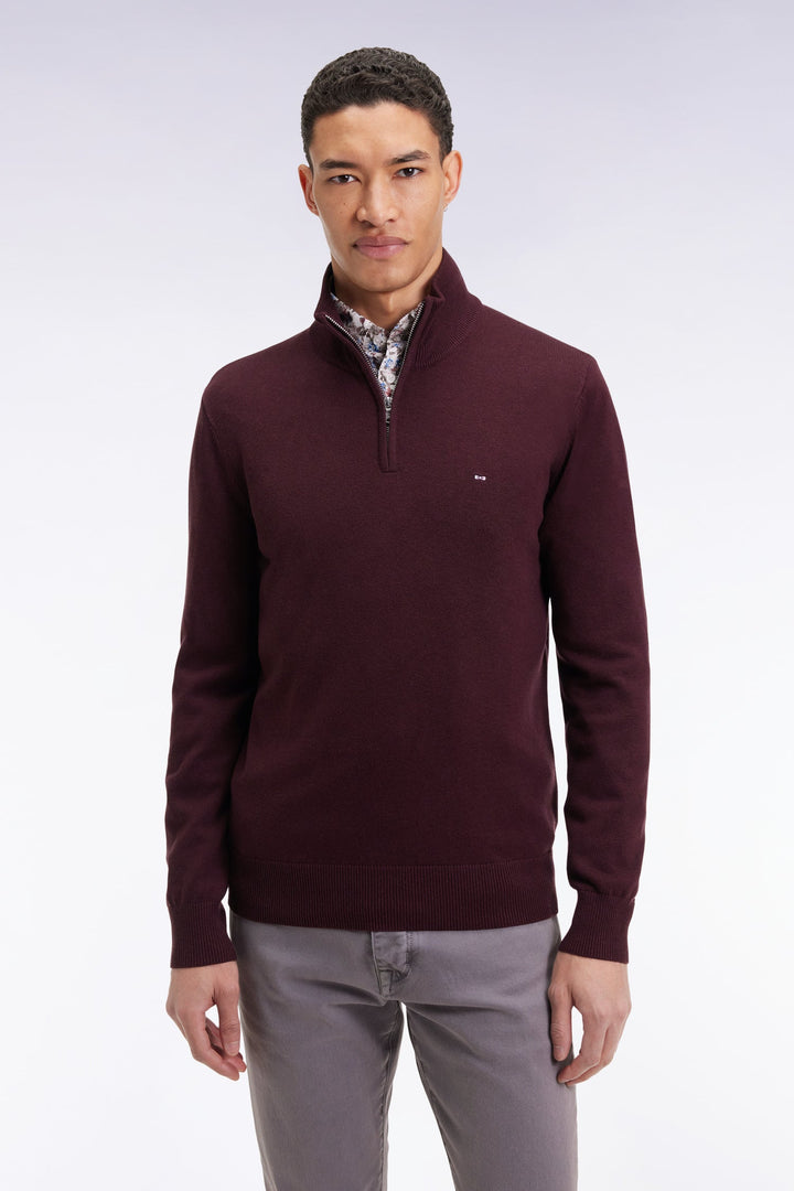 EDEN PARK 1/4 ZIP KNIT - WINE