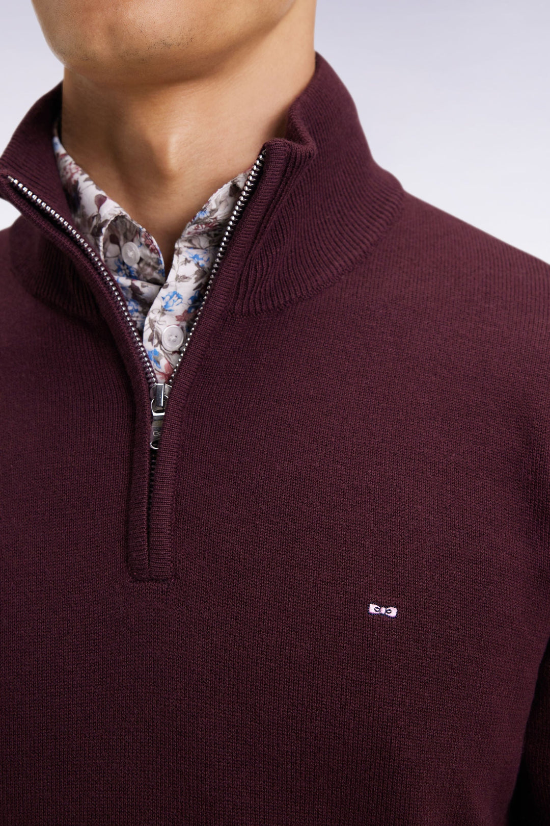 EDEN PARK 1/4 ZIP KNIT - WINE