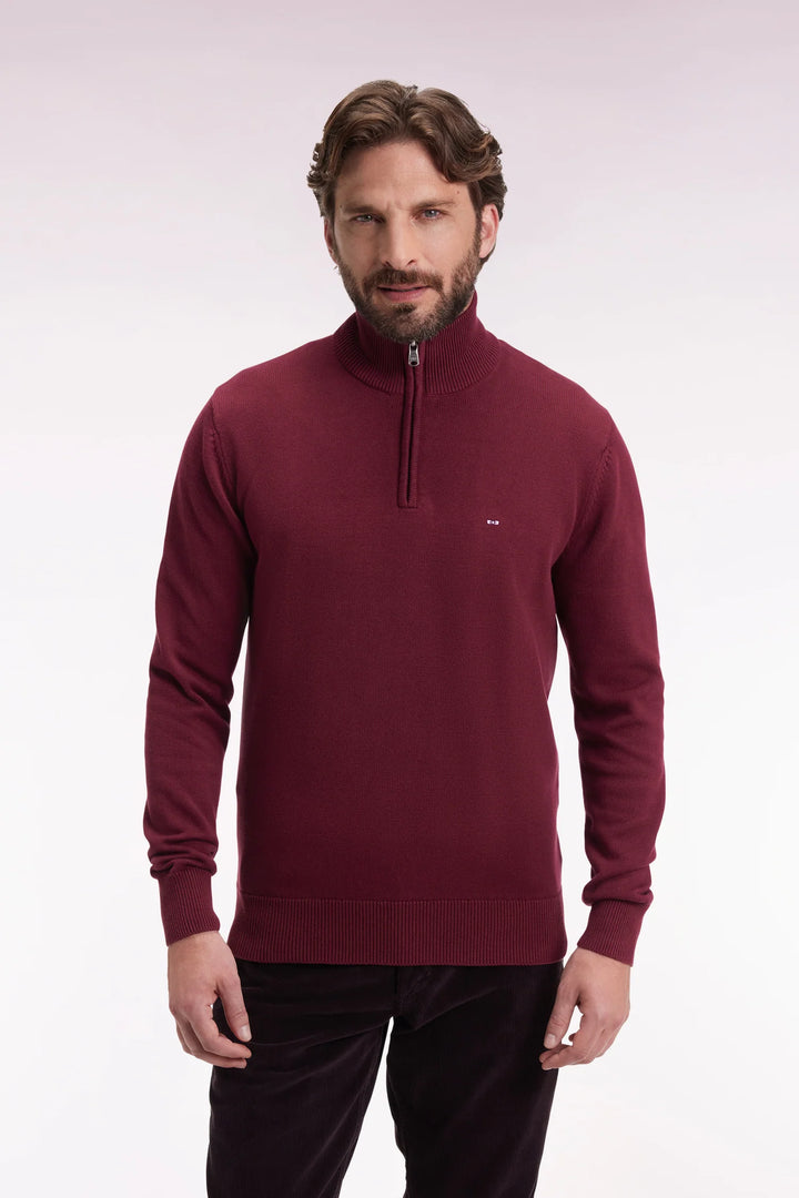 EDEN PARK HEAVY COTTON 1/2 ZIP - WINE
