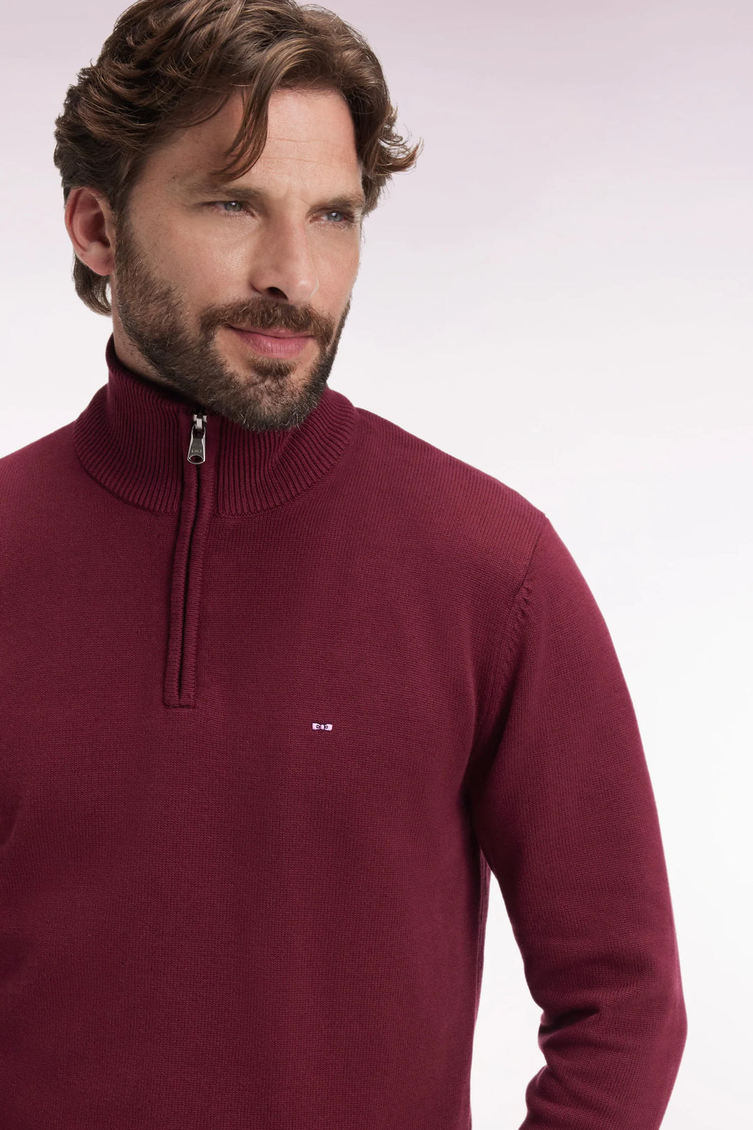 EDEN PARK HEAVY COTTON 1/2 ZIP - WINE