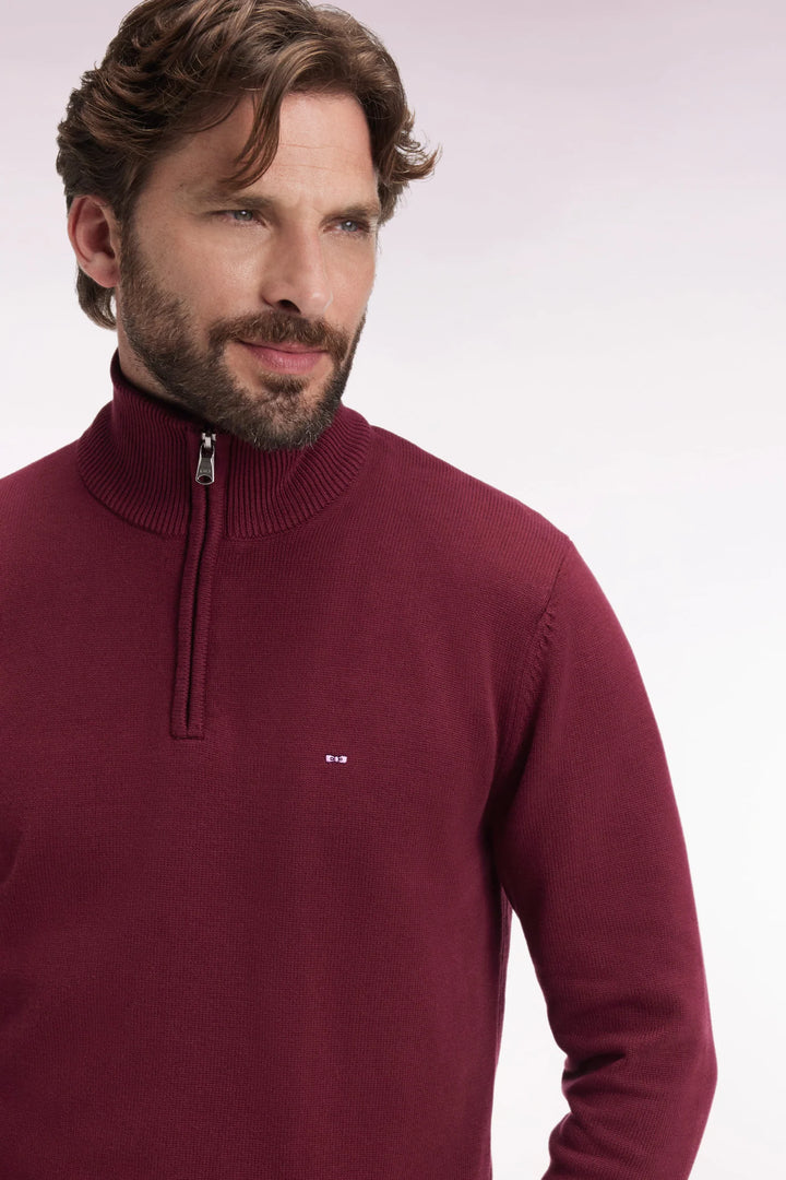 EDEN PARK HEAVY COTTON 1/2 ZIP - WINE
