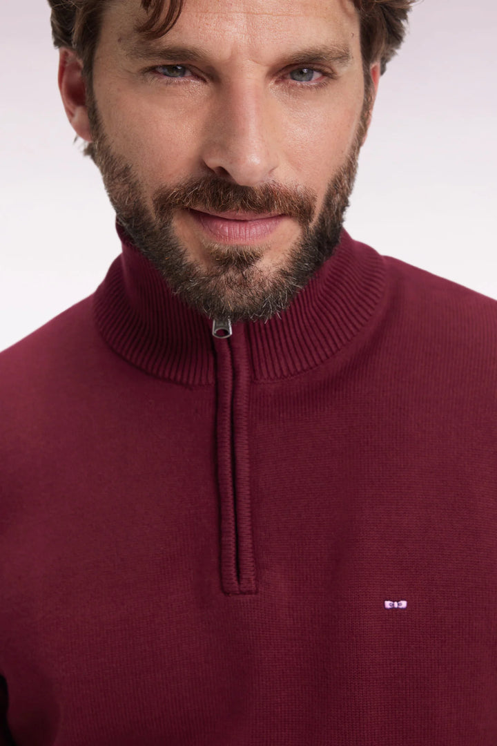 EDEN PARK HEAVY COTTON 1/2 ZIP - WINE