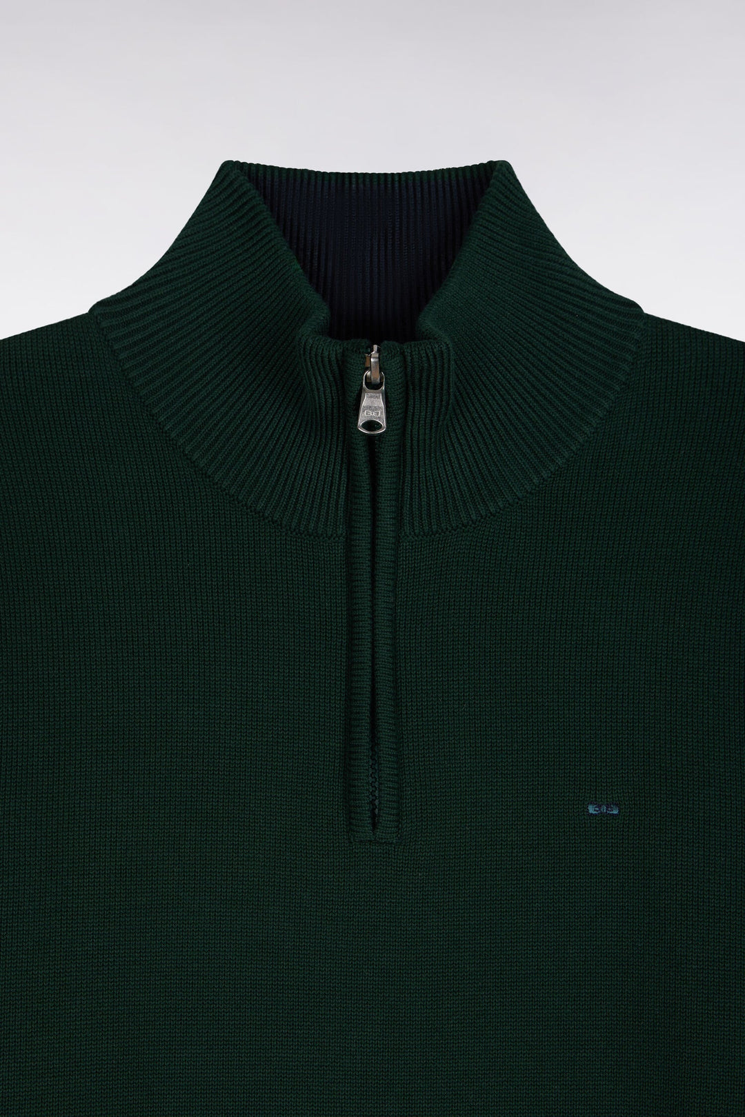 EDEN PARK COTTON 1/2 ZIP - DARK GREEN