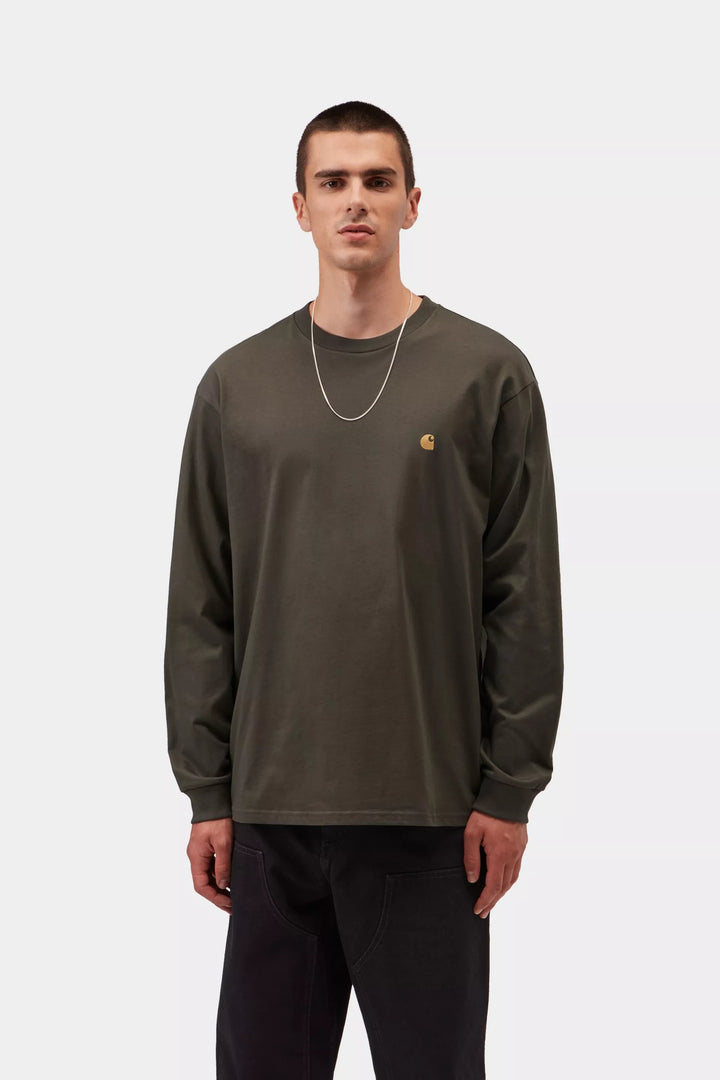 CARHARTT L/S CHASE T-SHIRT - SHUNGITE