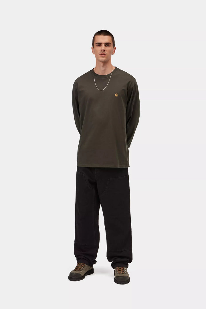 CARHARTT L/S CHASE T-SHIRT - SHUNGITE