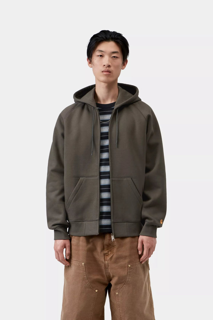 CARHARTT HOODED CHASE JACKET - SHUNGITE