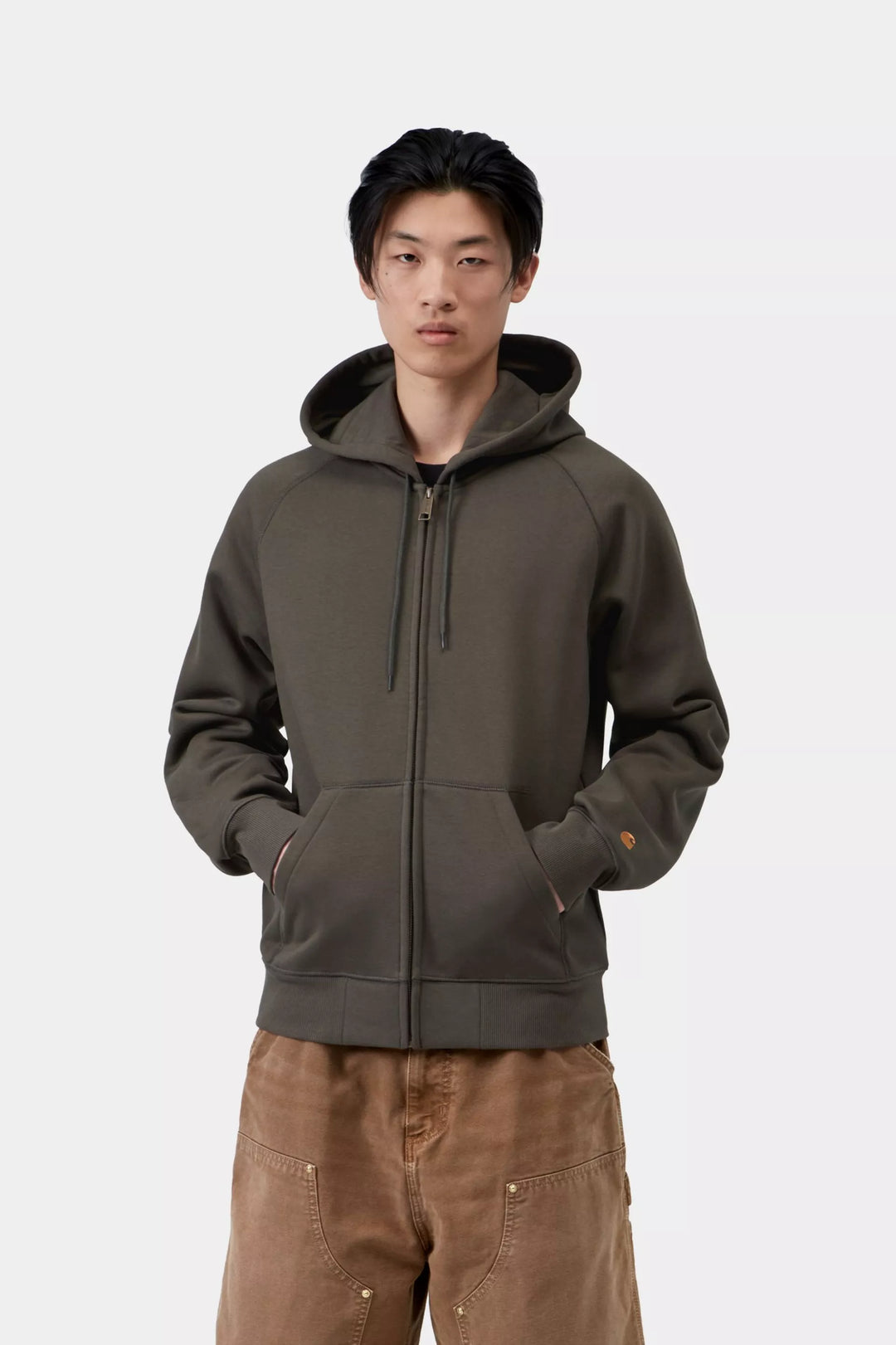 CARHARTT HOODED CHASE JACKET - SHUNGITE
