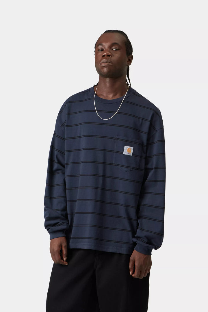CARHARTT L/S CARDONA POCKET T-SHIRT - CARDONA STRIPE