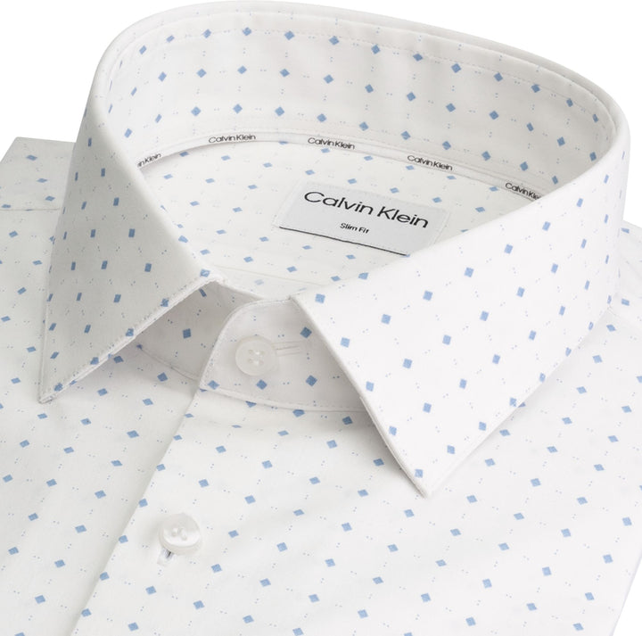 CK POPLIN STRETCH PRINT SLIM SHIRT - 0K4