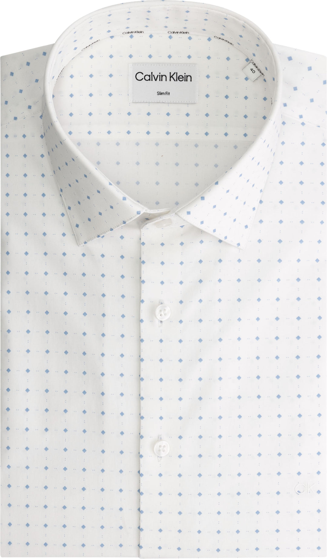 CK POPLIN STRETCH PRINT SLIM SHIRT - 0K4