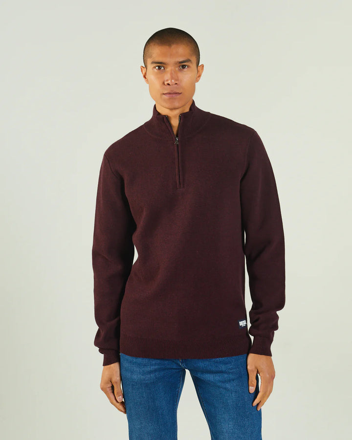 DIESEL COLTER HALF ZIP - WINE PORT MARL