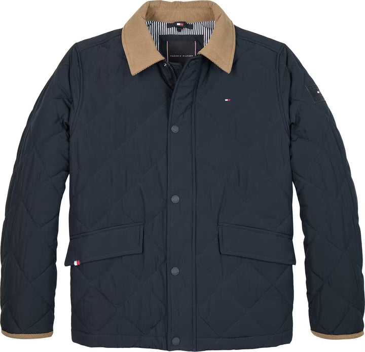 TH BOYS CONTRAST COLLAR QUILTED JACKET