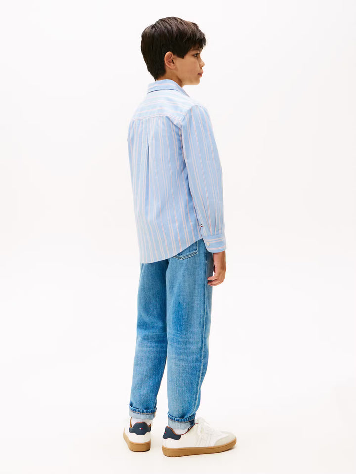 TH BOYS STRIPE NEP FABRIC SHIRT - CLOUDY