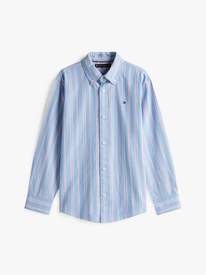 TH BOYS STRIPE NEP FABRIC SHIRT - CLOUDY