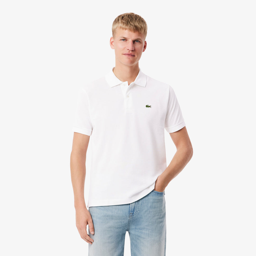 LACOSTE PIQUÉ COTTON POLO - WHITE