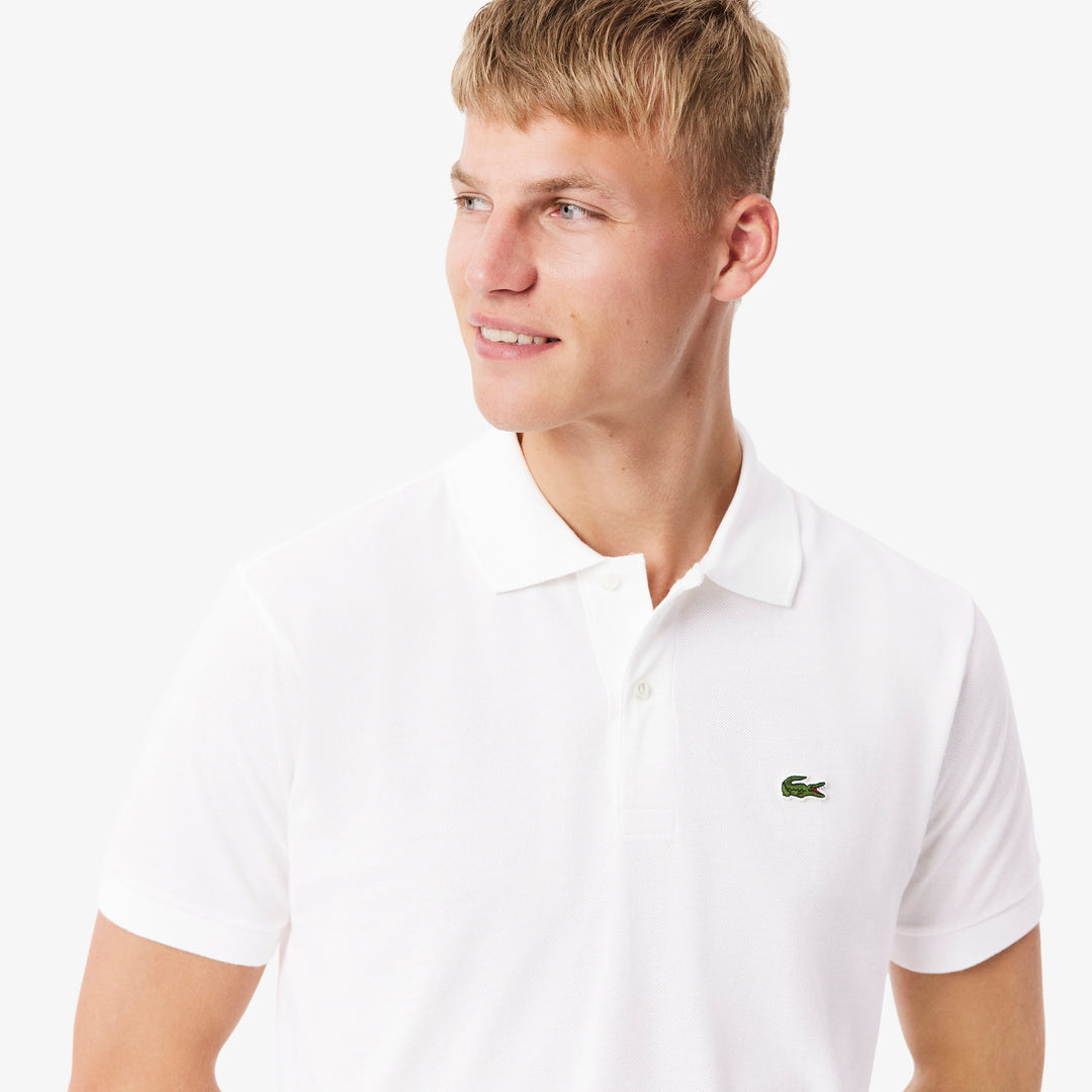 LACOSTE PIQUÉ COTTON POLO - WHITE