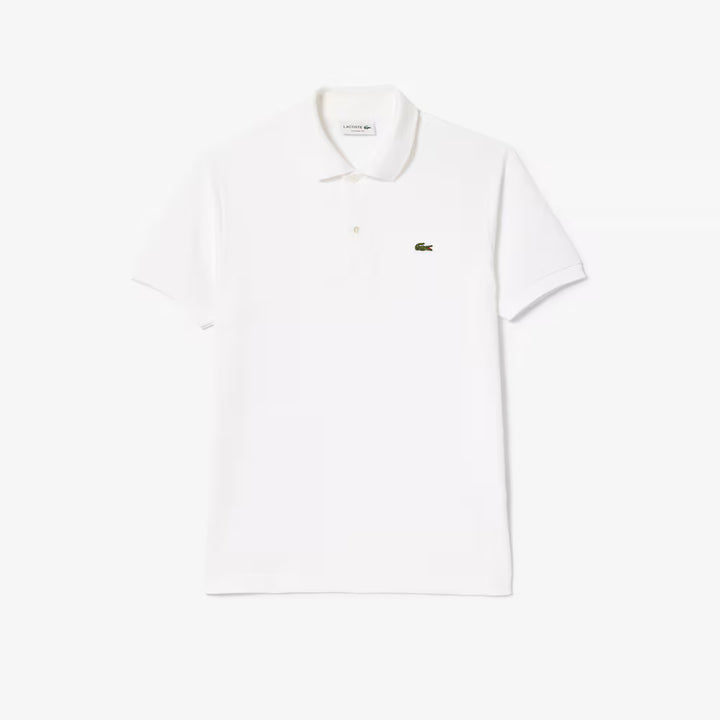 LACOSTE PIQUÉ COTTON POLO - WHITE