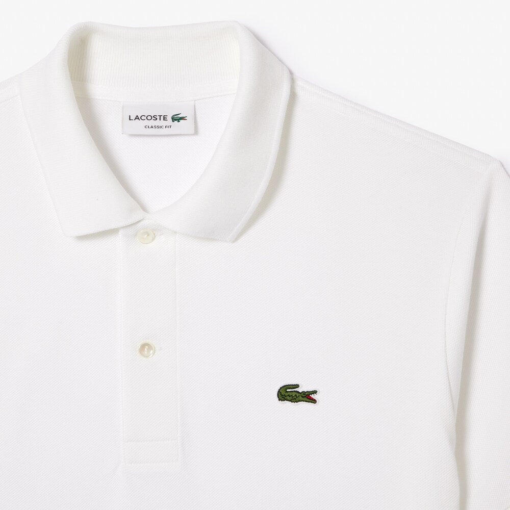 LACOSTE PIQUÉ COTTON POLO - WHITE