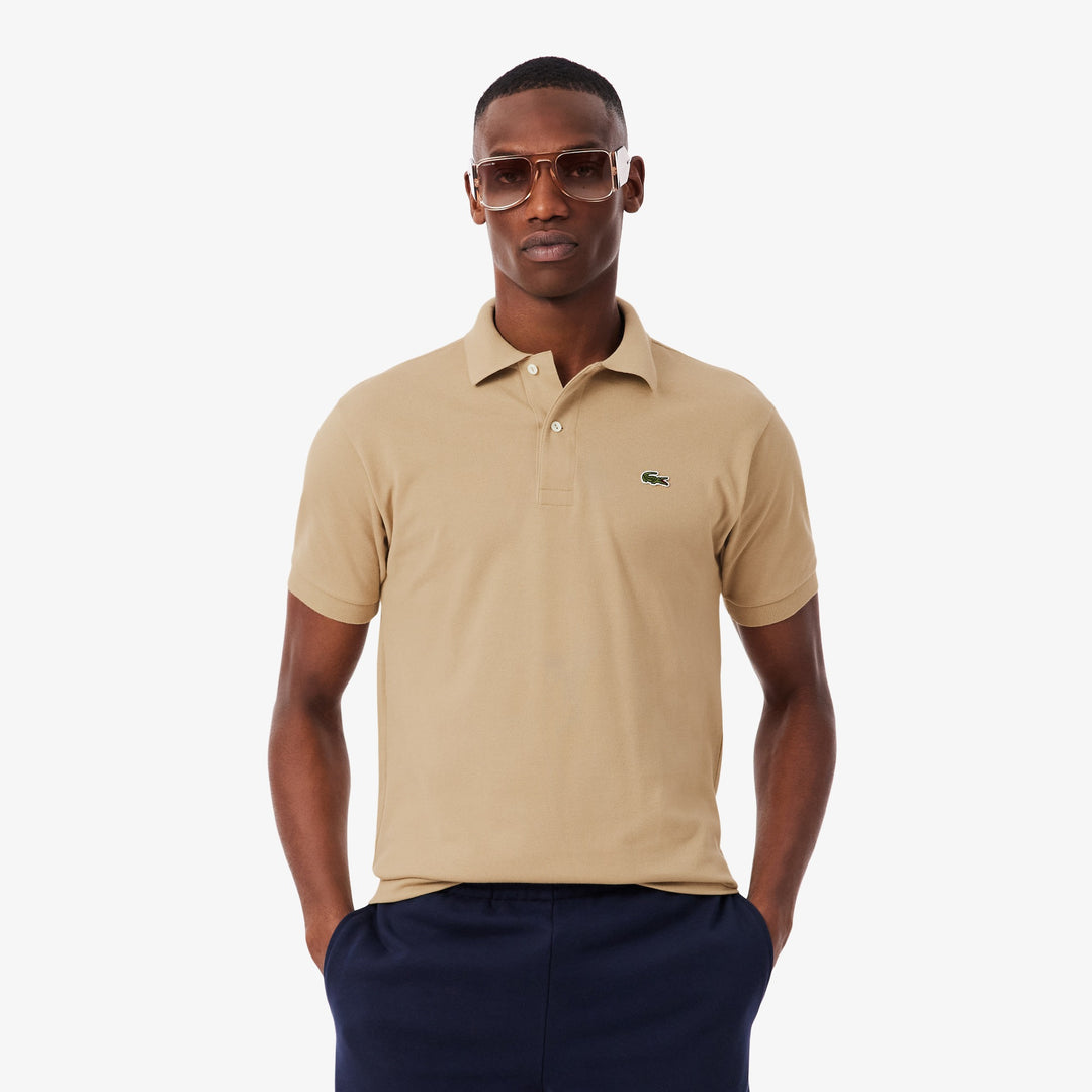 LACOSTE PIQUÉ COTTON POLO - BEIGE