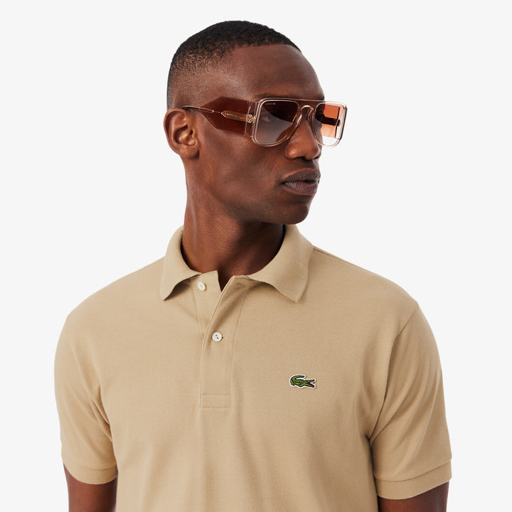 LACOSTE PIQUÉ COTTON POLO - BEIGE