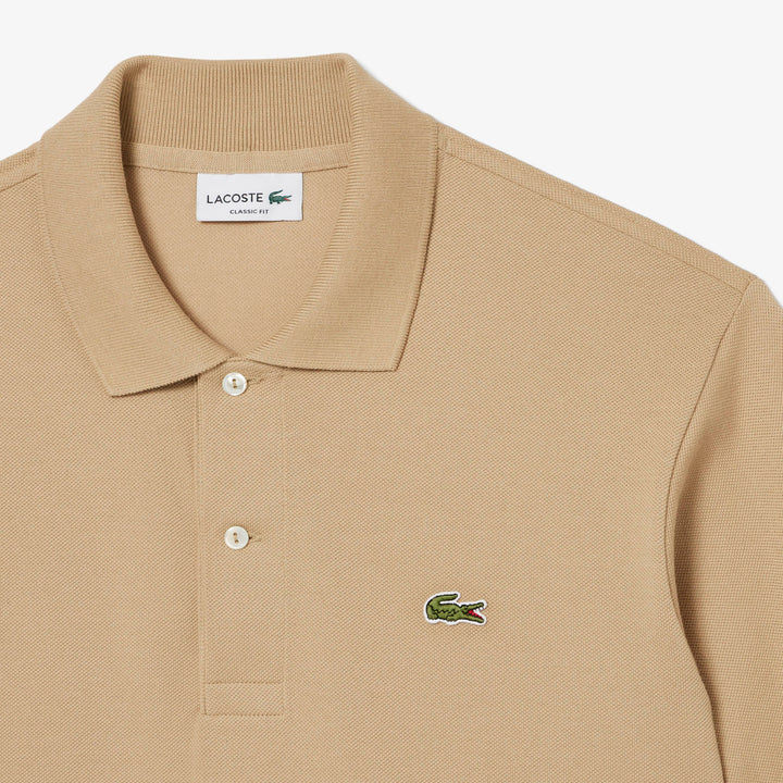 LACOSTE PIQUÉ COTTON POLO - BEIGE